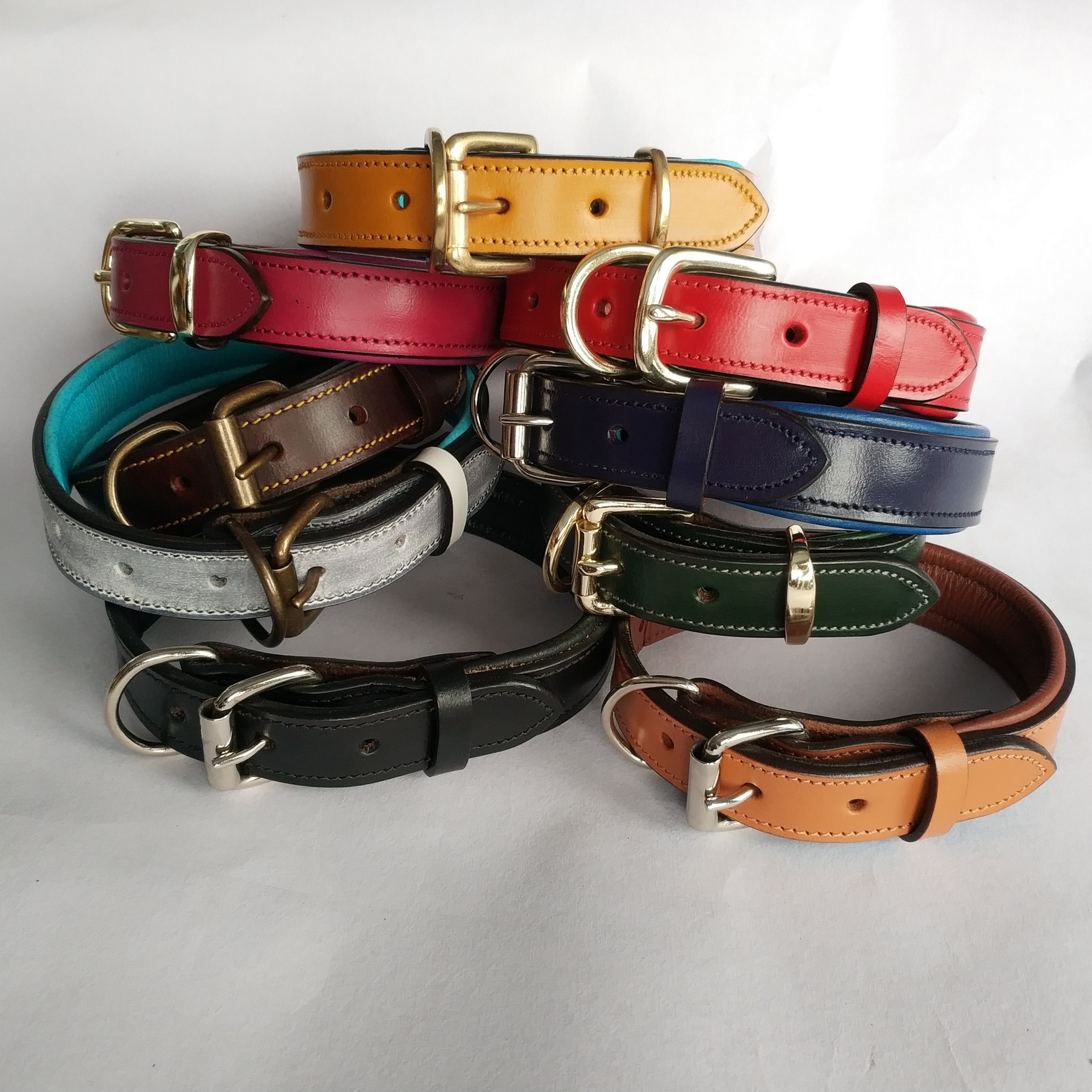 Handmade Full-Grain Leather Dog Collar With Solid Brass Hardware